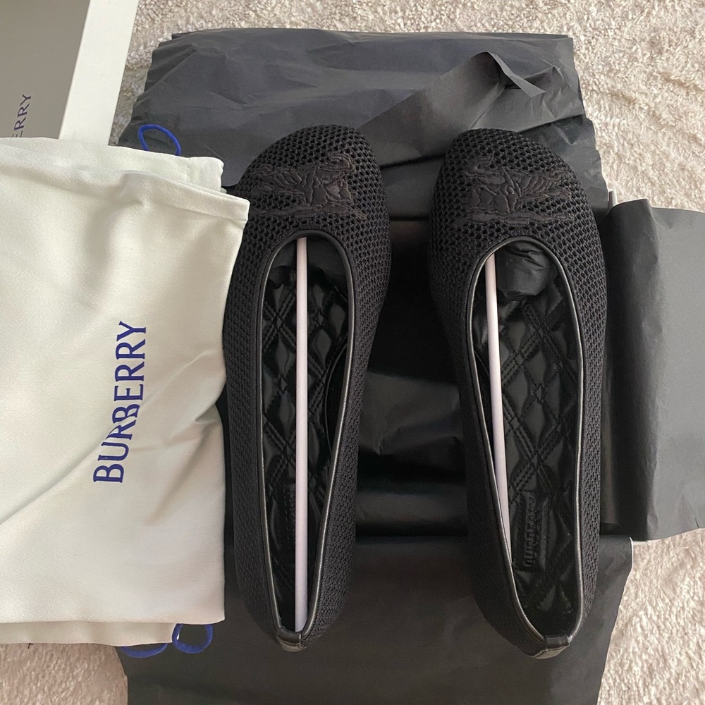 Burberry Textured Black Flats